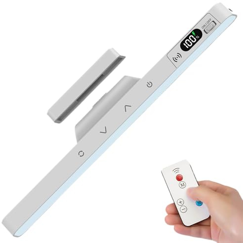 Generico da Sottopensile | Lampada Sotto Mobile da 29 cm | Luce Regolabile a 5 Temperature Colore Magnetica Ricaricabile 2500mAh con Telecomando,per Scrivania Casa Armadio Comodino Camera da Bagno