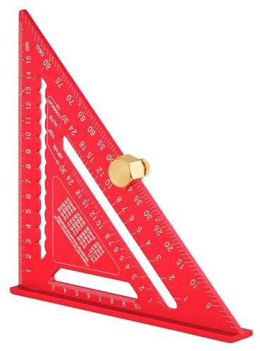 4K5 Zimmermannswinkel SQ 180, Aluminium Präzisions Anschlagwinkel, 180 mm | 90° Skala, Sägeführung & Anreißhilfe, Gehrungshilfe & Dachbau, COMMON/HIP-VAL