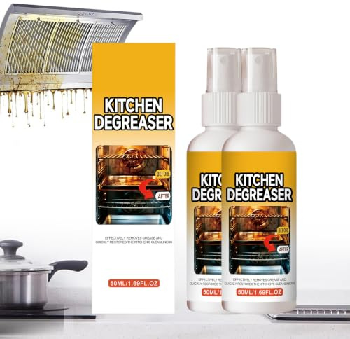 Grease Killer Spray,2pcs Kitchen Degreaser Spray,Grease Cleaner,2026 GreaseKiller Fettvernichter Sprays,Gegen Eingebranntes Fett und öL,Backofen Herdplatte Grill