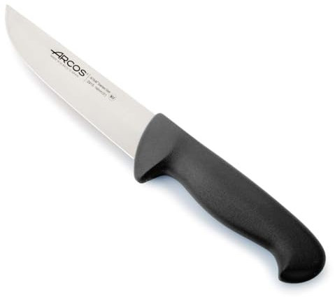 Arcos Fleischermesser aus Nitrum Edelstahl mit 16 cm Klinge - Professionelles Küchenmesser zum Schneiden von Fleisch, Fisch und Gemüse - Ergonomischer Griff aus Polyoxymethylen. Schwarz