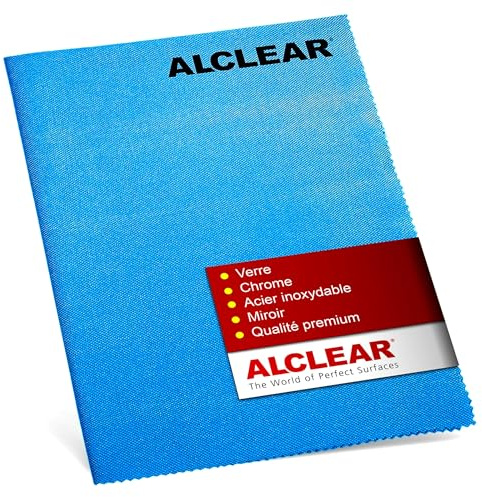 ALCLEAR 820051UM Ultra-Microfasertuch Glaspolish 70x50 cm, Glastuch blau | fusselfrei, streifenfrei, für Fenster, Spiegel, Autoscheiben, Glas und Geschirr, nebelfeucht anwendbar