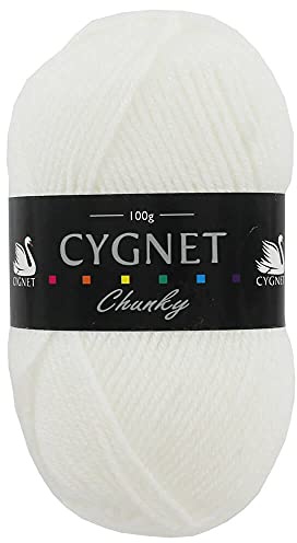 Cygnet C1005 Garn-Knäuel | 100% Acryl, Version Chunky, Strickgarn/Strickwolle 100 g weiß