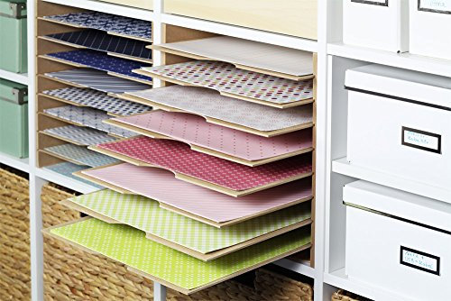 Kallax Einsatz für Scrapbook Papier, Bastelpapier und Dokumente | Regaleinsatz mit 9 ausziehbaren Fächern | Einfache Montage