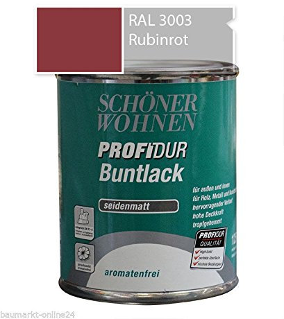 Profidur Buntlack 125 ml RAL 3003 Rubinrot Seidenmatt Schöner Wohnen
