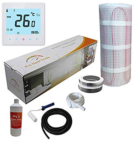 Electric Underfloor Yellow Box Heating kit 150w - 14.0m2 - White WiFi Thermostat