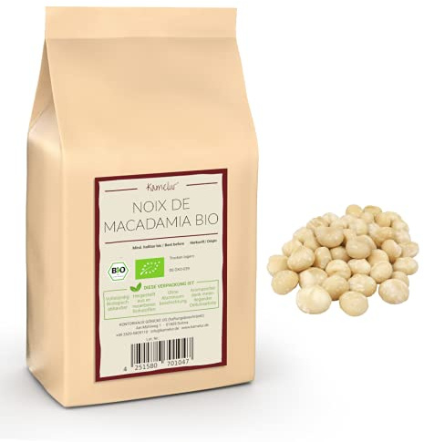 1kg di noci di macadamia BIO naturali - noci di macadamia intere senza buccia di classe 1l, non trattate