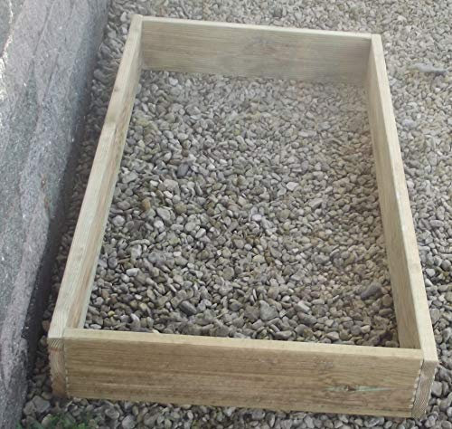 Hand Made Raised Decking Bed Frame for Garden Planting Flower, Vegetables, Herbs - 100 x 65 x 15cm High