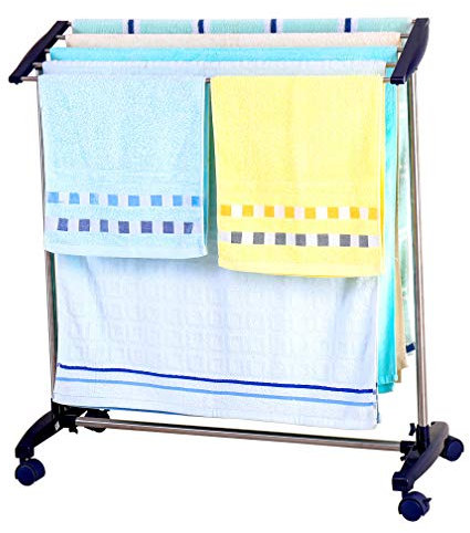 Hershii 5 bar stendibiancheria da casa in acciaio inox supporto per mensola bagno per Bagno, Scarpe, salvaspazio, per Lavanderia, Zona Piscina, ECC.