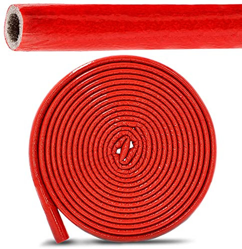 PE-Rohrisolierung Isolierschlauch 10 m Rolle x Ø 22 mm / 6 mm Isolierstärke Rot | Schutzschlauch Heizungsrohr Isolierung mit Schutzhaut | Rohr Dämmung Schlauch Rohrdämmung Warmwasserleitung Heizung