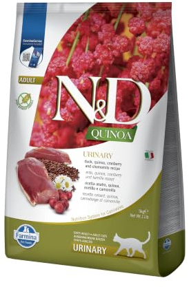 Farmina, N&D Quinoa Urinary, Anatra, Mirtilli & Camomilla, Gatto Adult, 5kg