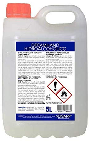DREAMHAND GEL HIGIENIZANTE. Gel hidroalcohólico,antibacterias de secado instantáneo. Garrafa 5l (1) …