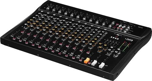 IMG 200100 STAGELINE MXR-120, 12-Kanal Audio-Mischpult mit integriertem MP3-Player und Bluetooth-Empfänger, Audio-Console mit 10 Mono-Eingangskanälen mit Gainregler, Mix-Pult in Schwarz