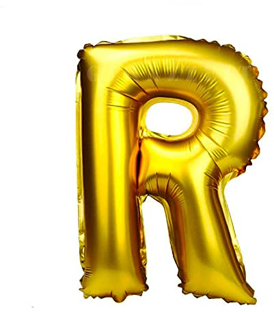 Lepep 40 cm Gold Luftballons Zahlen von 0 bis 9 Buchstaben von A bis Z Party Deko Ballons für Geburtstag Brautparty Hochzeit Abschlussball Dekoration Folienballons (Buchstabe R)