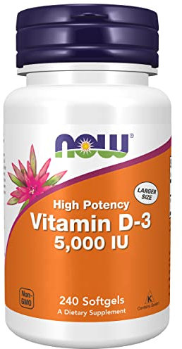 Now Foods, Vitamin D3 Depot, 5.000IU, Cholécalciférol, Haute Dosé, 1 Capsule tous les 5 Jours, 240 Capsules molles, Testé en Laboratoire, Sans Soja, Sans Gluten, Sans OGM