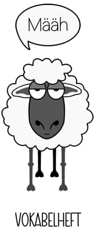 Vokabelheft: Vokabelheft mit einem lustigen Schaf, dreispaltig, leeres Heft zum Ausfüllen mit 60 Seiten und je 3 Spalten, DIN A5, cute sheep