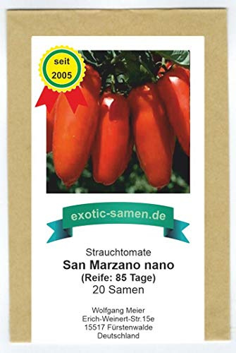 Strauchtomate - San Marzano nano - kompakt - auch Kübel - samenfeste Sorte - 20 Samen