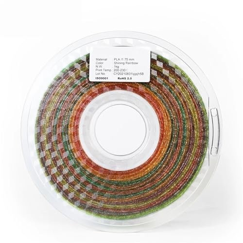 Fachmann 3D Printer Filament PLA 1.75mm Glittering Shining Rainbow Sublimation 3D Printing Material Sparkle Black Purple Blue Gold Orange