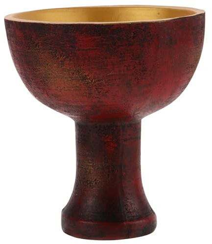 Zerodeko Copa De Vino Para Recolección De Energía Sagrada y Sacrificios, Adorno Religioso De Resina Diseño Retro, Herramienta Para Ceremonias Familiares e Iglesia