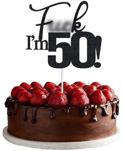 VIKY® Tortendeko 50 Geburtstag Frau Mann, Glitter Cake Topper Geburtstag 50 | Kuchendeko Geburtstags Schwarz Deko 50. Geburtstags Torten Topper, 50. Geburtstag Frauen Kuchen Deko, Cake Topper 50 Jahre
