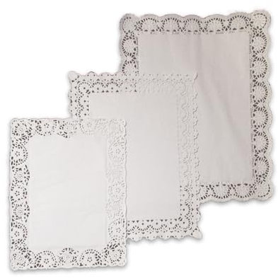 2000 Tortenpapiere Tortenspitzen Spitzenpapiere eckig 40g/m² hochweiß Papier verschiedene Größen (30x18cm)