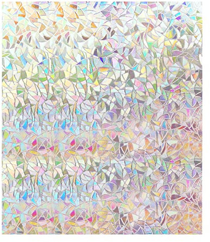 LSFYYDS Rainbow Window Privacy Film,Suncatcher Window Cover,3D Decals Window Cling for Home,Kitchen,Office Accessory (90 * 100cm)