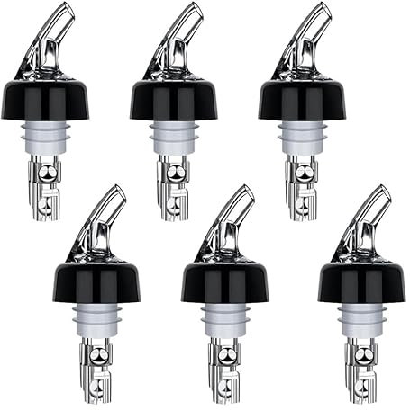 Uoimky Becs Verseurs 4cl, 6 pièces Dosage bec verseur Bec Verseur Alcool Auto-Pour Doseur Becs à Liqueur Doseur/Bec Verseur Bouteille pour vin, Cocktail et L'huile