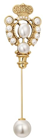 SHE'S FREE STYLE JUST FOR YOU [Versailles Dream] Vintage-Kronenblumenbroschen & Damen-Nadeln, Perlenbroschen mit Metallbeschichtung, Sicherheitsnadeln im Barockstil. Elegante Schmuckstücke