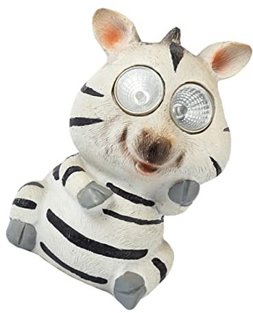 PHENOFICE Solar Zebra Garden Statue Lawn Solar Light Outdoor Resin Animal Ornament for Patio Balcony Yard Decoration