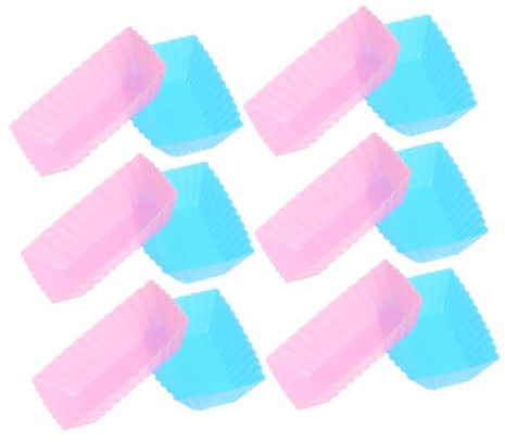 COLLBATH 24pcs Cake Mould Silicone Muffin Cups Reusable Baking Supplies Christmas Muffin Cases for Cake Moulds for Baking Random Color