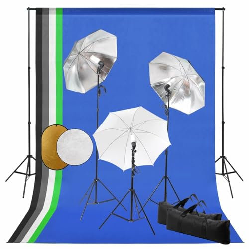 Tidyard Kit de Studio Photo avec Lampes Toile de Fond et réflecteur, Set pour Studio Photo Professionnel pour Photographie de Portraits, Produit de Studio Photo et Vidéo Style O