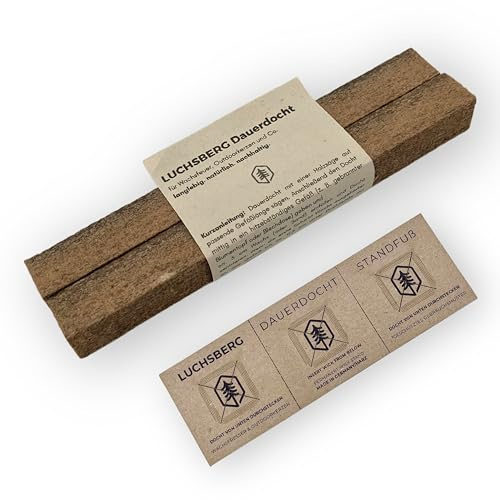 Luchsberg Dauerdocht für Wachsfresser | Docht für Outdoor-Kerze, Wachsfeuer, Schmelzlicht - auch für DIY Betonkerzen - Ersatzdocht (Set (2X L))