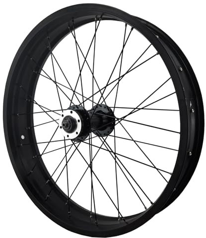 MirOdo Snow Bike Front Wheel 20/26″*4.0″ Fat Bikes Front Wheel Aluminum Alloy Wheel 36 Holes 2 Bearings Quick Release 9 * 135mm 6-Bolts Disc Brake Bikes Wheel(20)