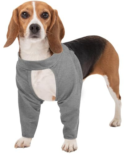 Kuoser Body per cani dopo chirurgia per gambe anteriori, gomitiere per cani regolabili dopo interventi chirurgici, protezione contro le perdite (grigio, M)