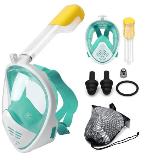 LCQSYE Tauchmasken Volle Gesicht Schnorcheln Masken Panoramablick Anti-Fog Anti-Leck Schwimmen Schnorchel Scuba Unterwasser Schnorchelmaske(S4,L/XL)