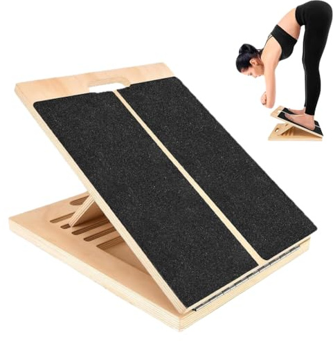 Wapasezyar Balance Board estensore per polpacci, in legno, regolabile e antiscivolo, per adulti, per fisioterapia, esercizio fisico e bilanciamento dei muscoli delle gambe