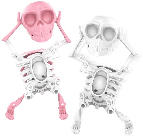Aufziehspielzeug Halloween Spielzeug, 2 Stück Lustig Tanzende Skelett, Halloween Deko Skelett, Totenkopf Uhrwerk Spielzeug Kinder, Skelett Requisite, Halloween Kinder Geschenk Party Mitgebsel