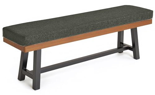 HJZPWB Bankauflage Abnehmbarem Sitzkissen Bank Outdoor Waschbar Sitzauflage Bank rutschfeste Bankkissen Sitzpolster Bank Auflage Gartenbank Sitzbank Auflage,Grau,100x35x3cm