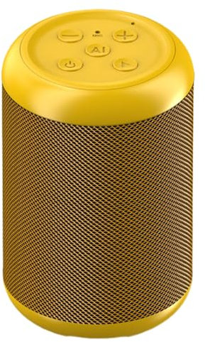LIXSAZSE Altavoz Bluetooth con batería Duradera, Sonido de para barbacoas, pequeño Altavoz Bluetooth Inteligente AI de plástico, Amarillo
