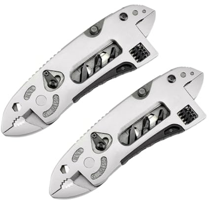 SOPOTUTU 2 Stück Multifunktionale Outdoor Zange aus Edelstahl Langlebig Survival Werkzeug mit Schraubendreher und Schraubenschlüssel Kompaktes Multifunktionswerkzeug für Camping und