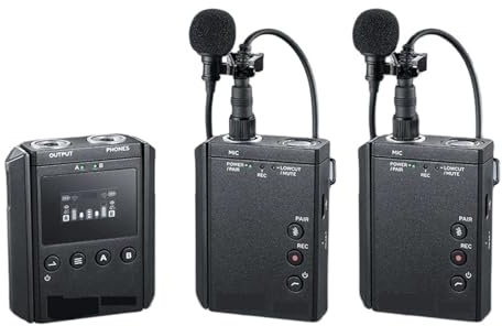 UHF Wireless Microphone System Professional Lavalier Mic For Video DSLR Smartphone Interview Recording(Kit 2)