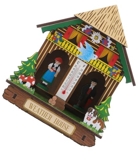 DOITOOL Baromètre Mural Hygromètre Intérieur Précis Mesure Température et Humidité Maison MDF Instrument Météo Pratique pour Environnement Sain Couleur Aléatoire Couleur Aléatoire