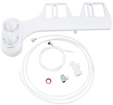 OSALADI Intelligent Toilet Cover Bidet with Hot and Cold Water Non Electric Toilet Sprayer Nozzle for Personal Care Sanitary Bidet Seat Replacement with 9/16 North America Accessory