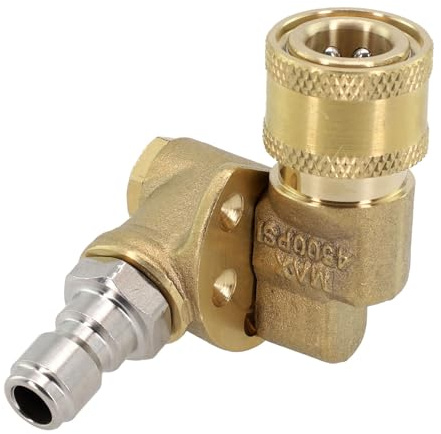 Wodsty Conector rápido giratorio giratorio con boquilla ajustable de 180 Deee para lavadoras y abrazaderas de coche a presión H, interfaz de 12 mm, color dorado