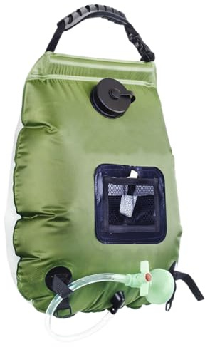 Douche Portative Pour Le Camping | 20 Litres Outil de Bain Solaire Amovible avec Tête de Lavage et Tuyau,Sac Portable | Pour Extérieur Intérieur Maison Voyage Cabine Glamping Balcon Terrasse