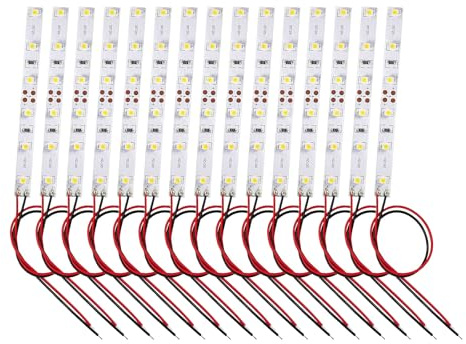 HAXIHA 15 Stücke 6-LED Hausbeleuchtung Modellbau Led Beleuchtung 12-18V LED 10cm Streifen Warmweiss mit Kabel 15cm Modelleisenbahn Beleuchtung 2835