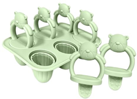 Molde para Helados de Agua Congelador,Herramienta Reutilizable de Silicona con 6 Cavidades - Molde para Helados para Dentición de Niños - Para Yogur de Frutas, Puré, Chocolate, Mousse, Leche Materna