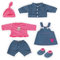 Bayer Design 84618 für 42-46cm Puppen, Hose, Oberteil, Jacke, Kleid, Shirt, Mütze, Schuhe, Jeans-Optik, rosa