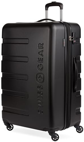 SwissGear 7366 Signature Hardside Expandable Luggage with Spinner Wheels, TSA Lock, Black, Checked-Large 27-Inch
