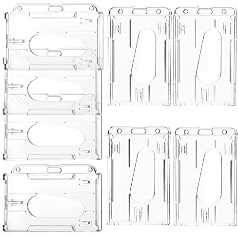 Osuter Porta Tarjetas Duro Portatarjetas Identificativas Vertical y Horizontal ID Tarjeta Transparente para Oficinas Exposiciones (20)