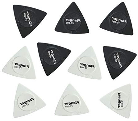 10PCS Gitarre Pick Dreieck Professionelle Gitarre Pick Nicht- Slip Grip Gitarre Plektrum 3 Verschiedene Dicken Gitarre Pick für Bass Musical Instrument (Schwarz Und Weiß)